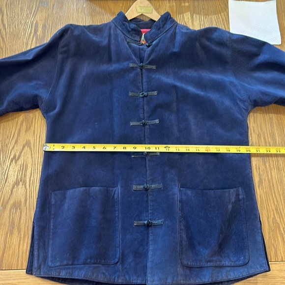 Shanghai Tang Size small women’s leather navy beautiful!!! Coat - Picture 13 of 16